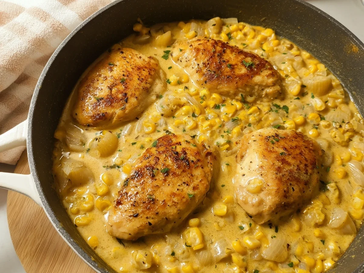 Hähnchen mit Mais in cremiger Sauce - Bild 1
