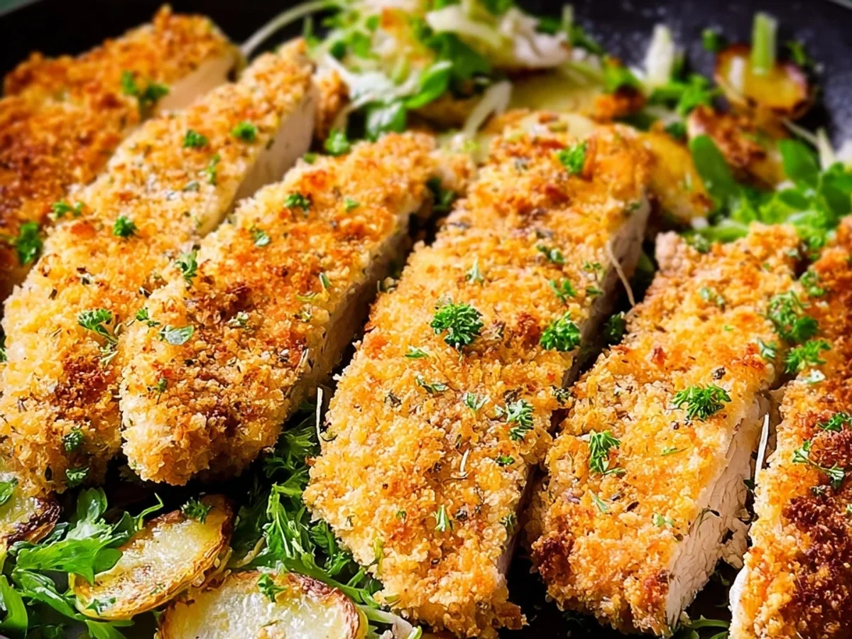 Hähnchen-Schnitzelstreifen mit Kräuterpanade - Bild 1