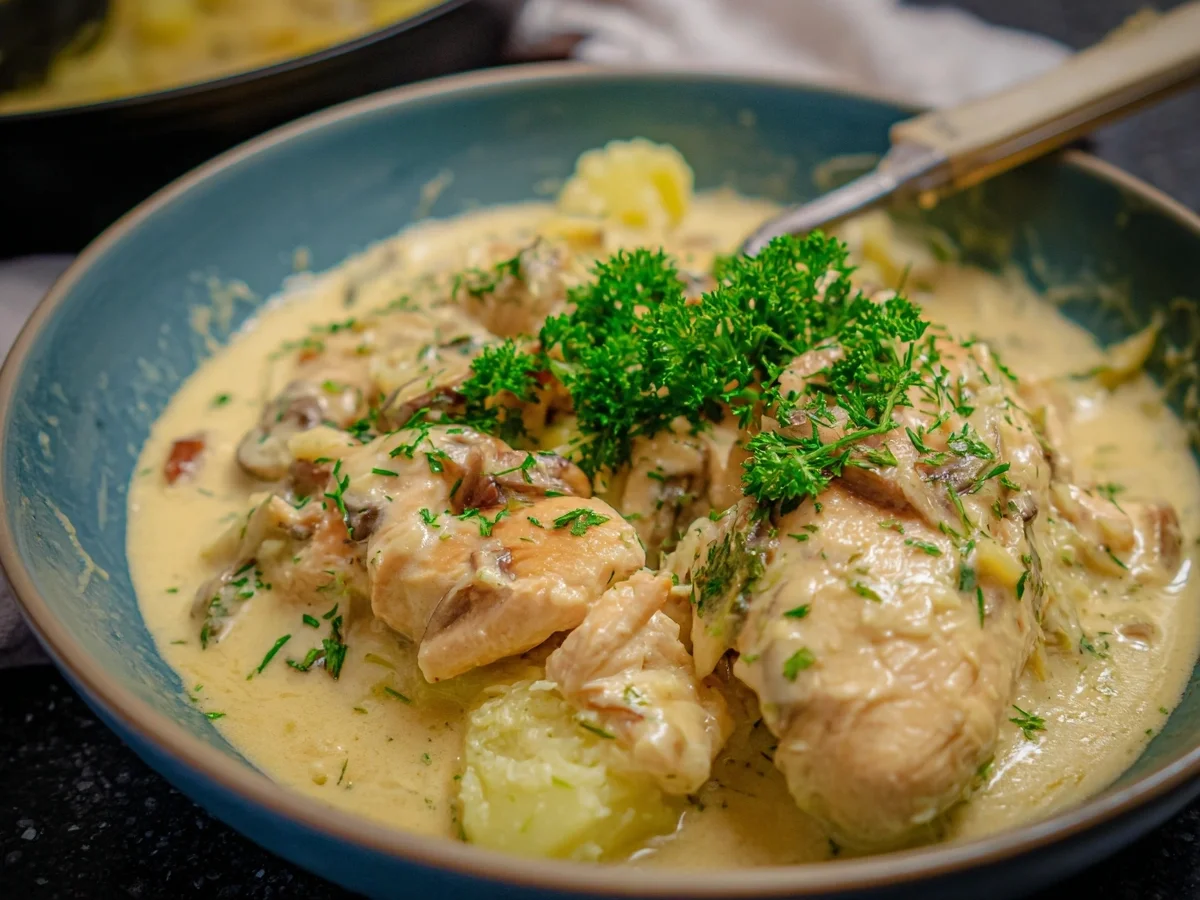 Hähnchengeschnetzeltes in cremiger Frischkäsesauce - Bild 1