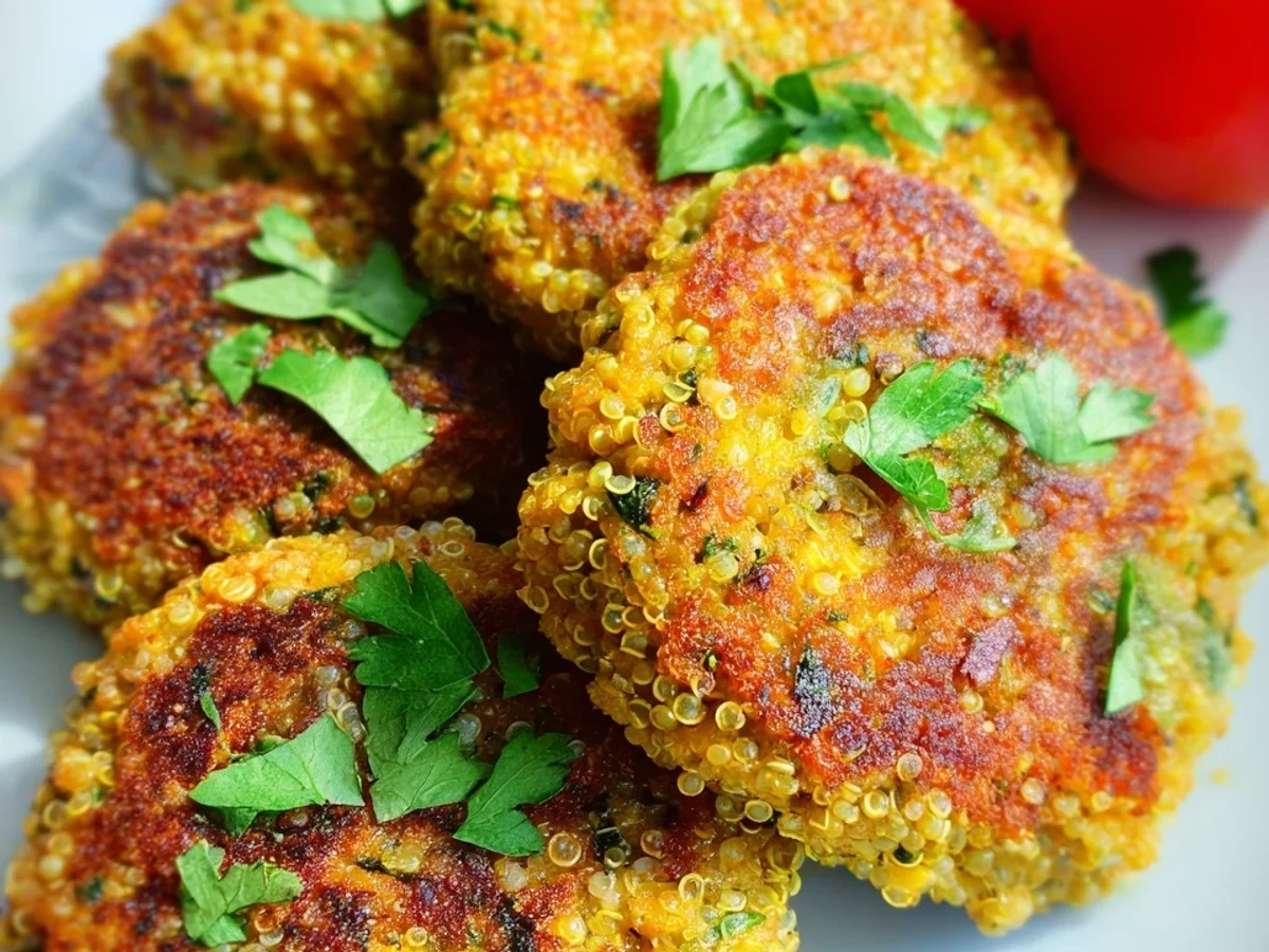 Knusprige Quinoa-Kurkuma Bratlinge Vegan & Gesund - Bild 1