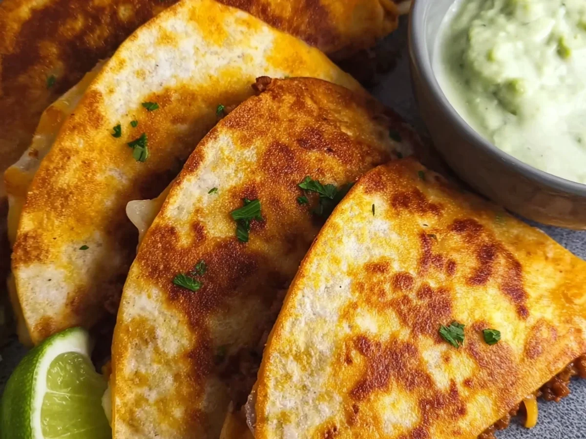 Mini Quesadillas mit Hackfleisch & cremigem Avocado-Dip - Bild 2