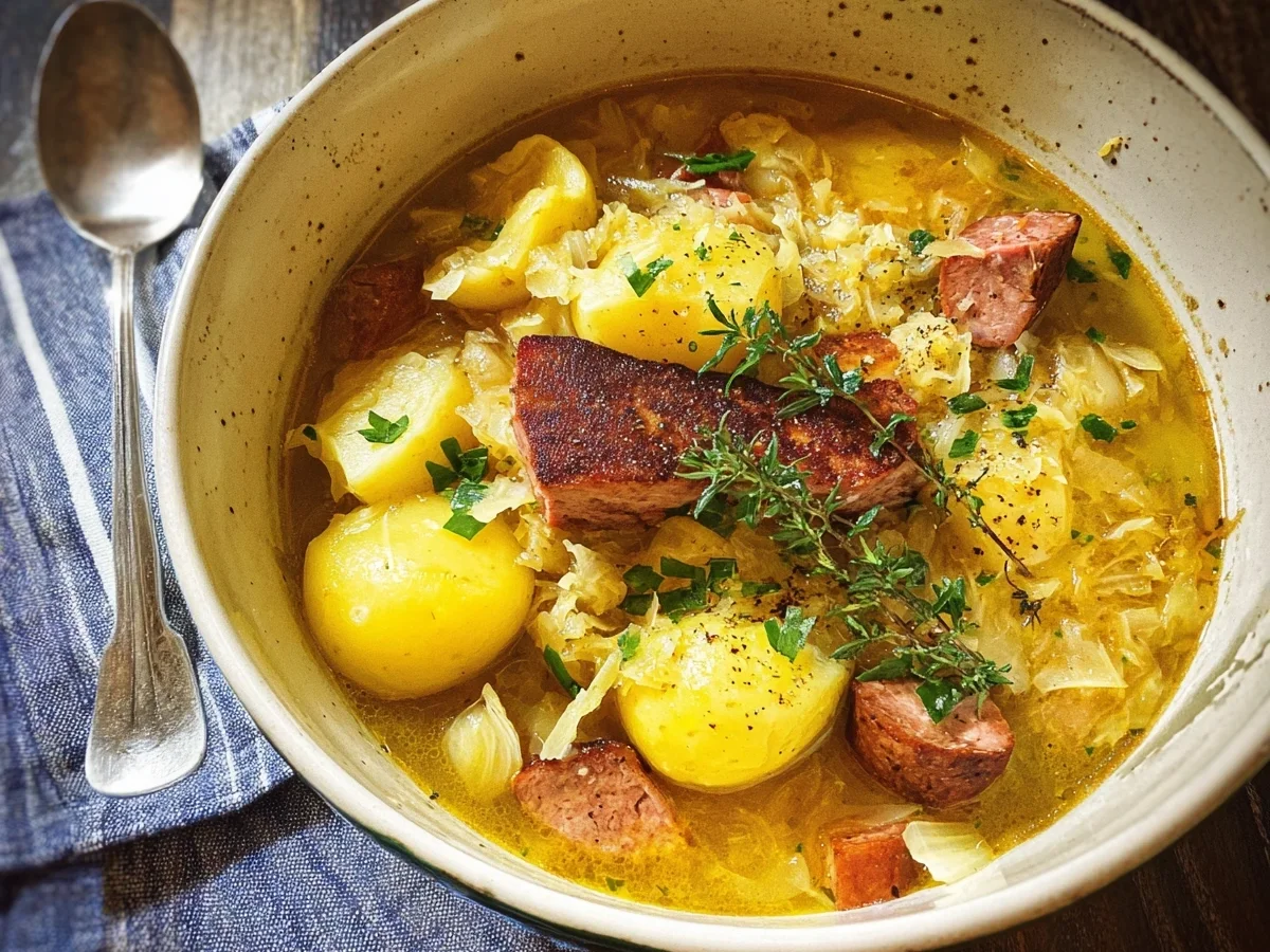 Omas Sauerkraut Eintopf mit Kartoffeln Herzhaft - Bild 1