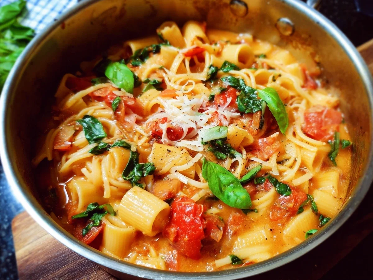 One Pot Pasta mit Tomaten: Einfaches 15-Minuten-Rezept - Bild 1