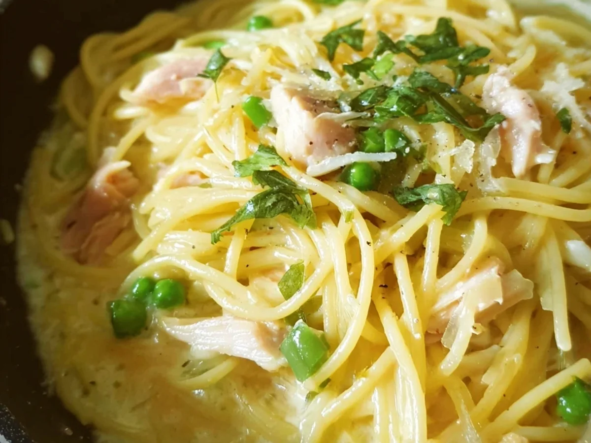 One Pot Spaghetti mit Putenstreifen in cremiger Sahnesoße - Bild 2