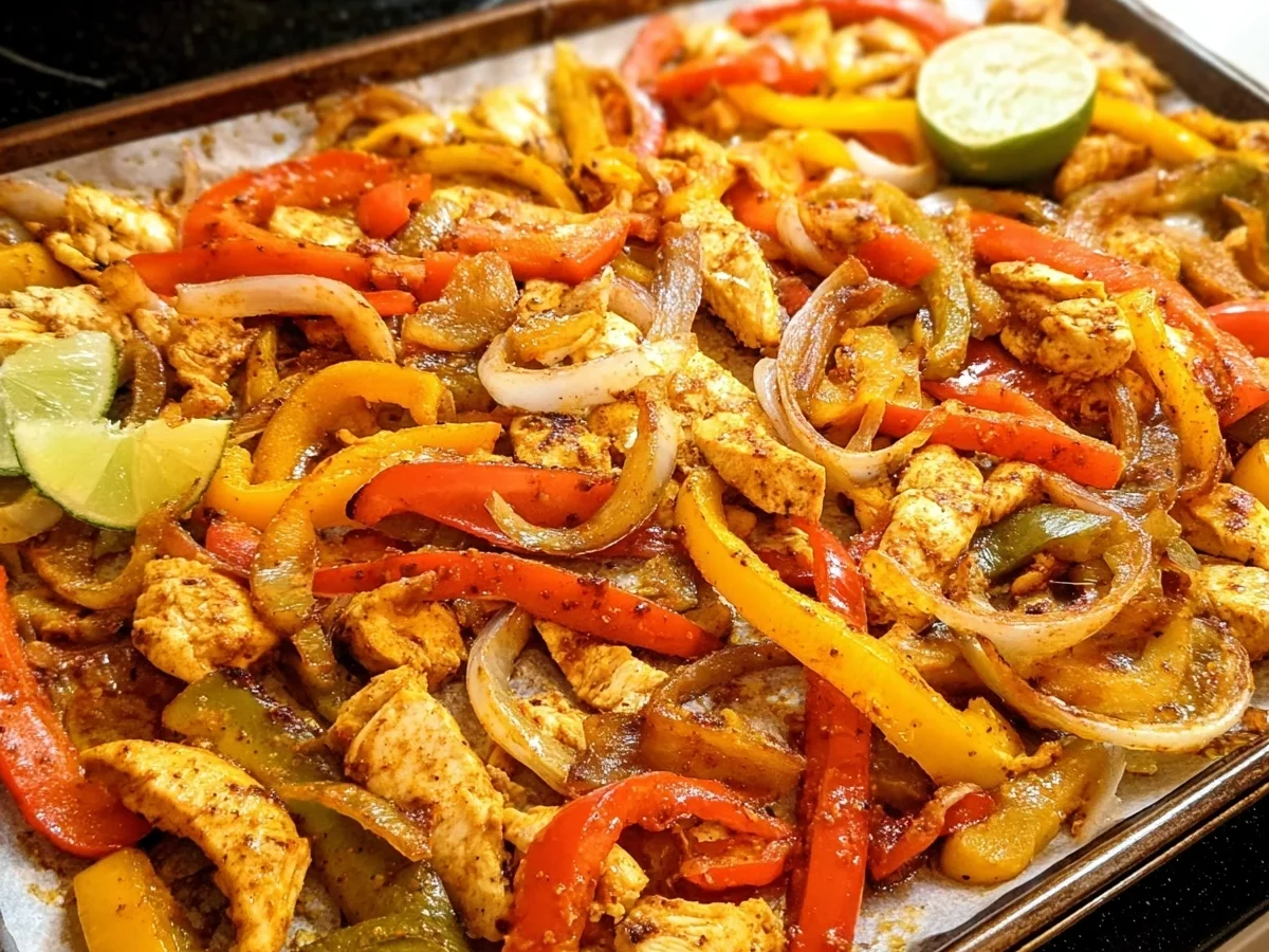 Schnelle Chicken Fajitas vom Blech: Mexikanisches Hauptgericht - Bild 1