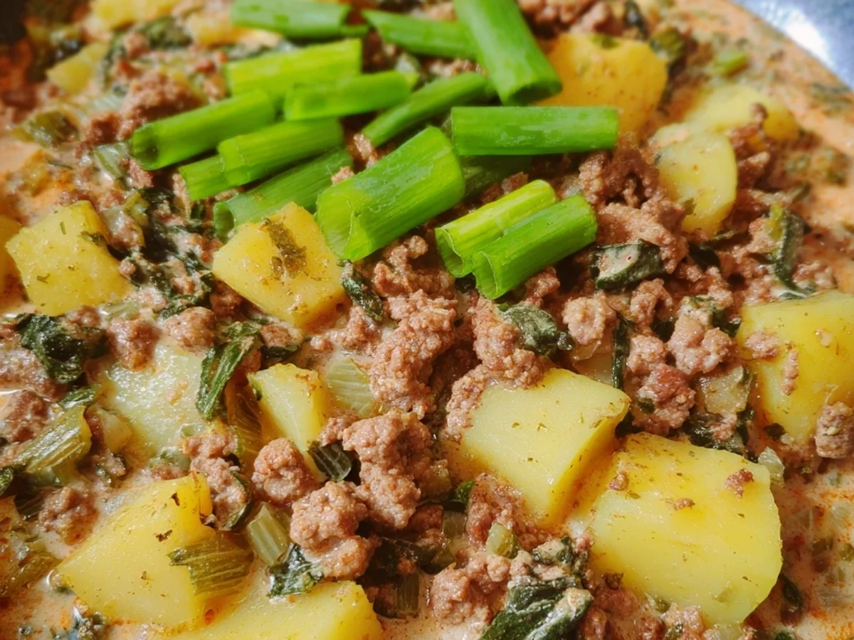Schnelle Hackfleisch-Lauch-Pfanne mit Kartoffeln - Bild 2