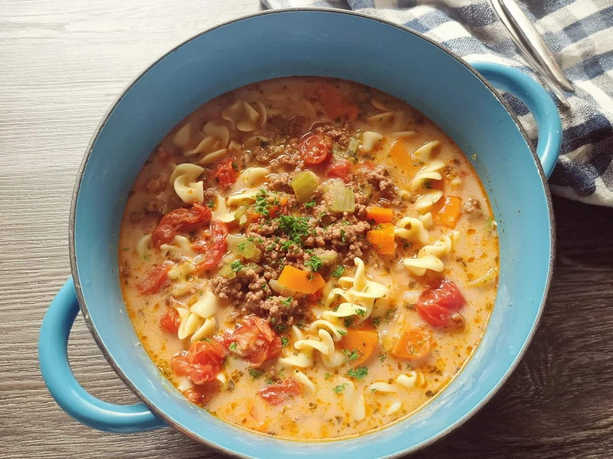 Schnelle Nudel-Hack-Suppe für die Familie - Bild 2