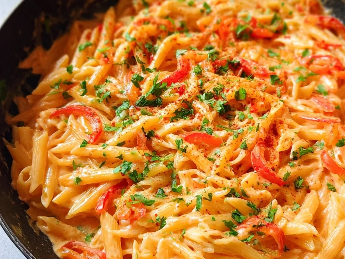 Schnelle Pasta mit Paprika-Sahne-Soße in 20 Minuten - Bild 2