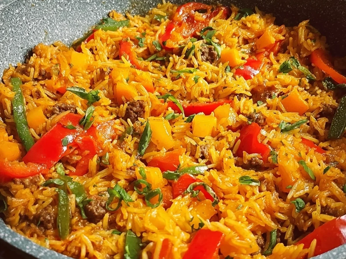 Schnelle Reispfanne mit Paprika: Leckeres Familiengericht - Bild 1