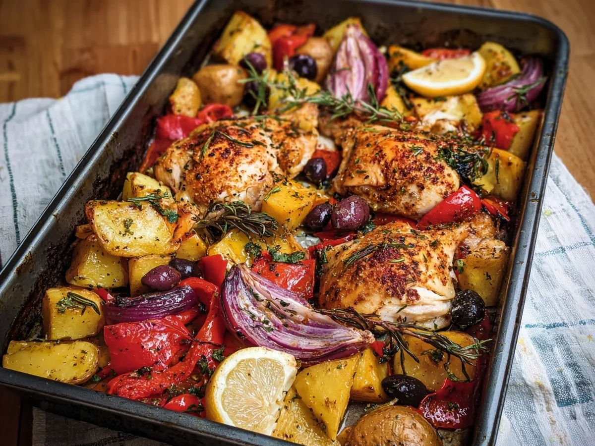 Schnelles Griechisches Huhn vom Blech Rezept - Bild 1