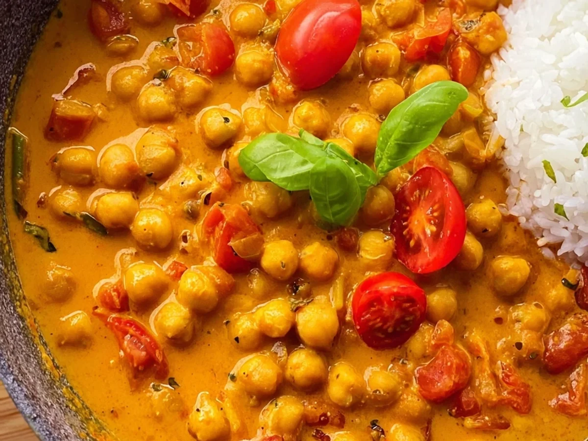 Schnelles Kichererbsencurry mit Kokosmilch Cremig & Würzig - Bild 1
