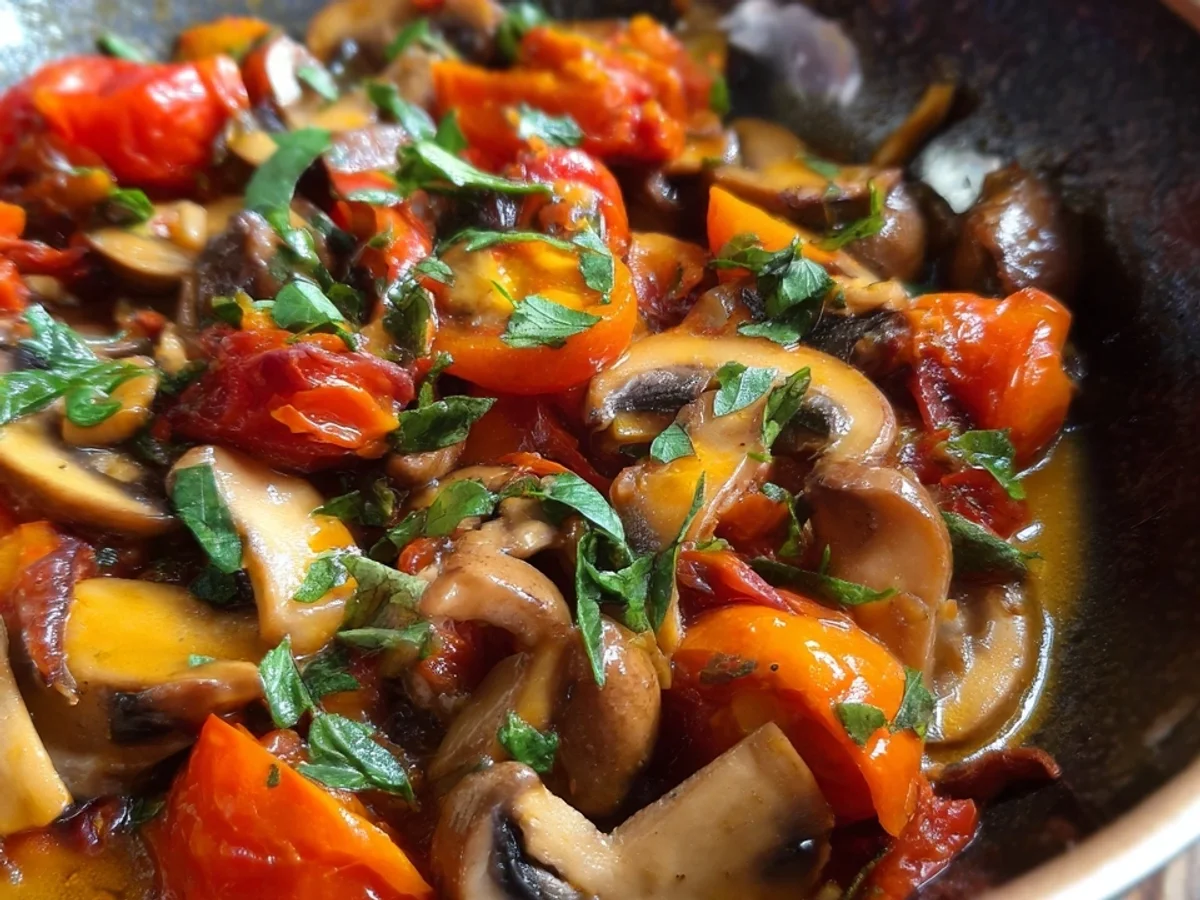 Toskanische Champignonpfanne: Vegetarisch & Schnell zubereitet - Bild 2