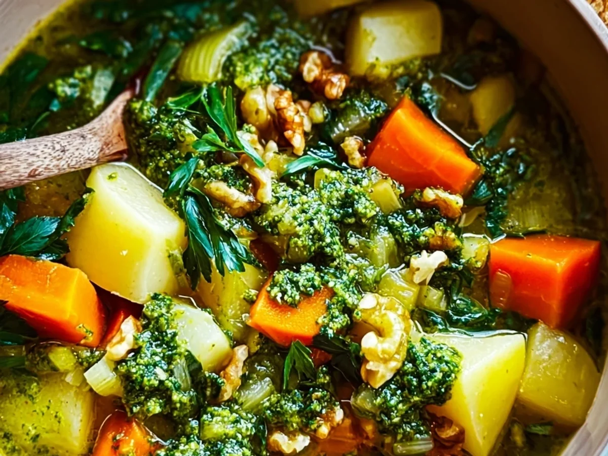 Veganer Kartoffel-Gemüse-Topf mit frischem Petersilienpesto - Bild 2