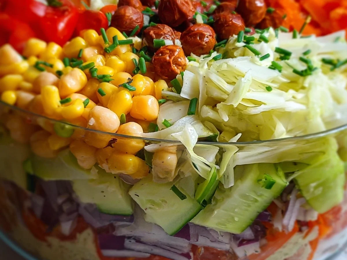 Veganer Schichtsalat: Cremig, Schnell & Partyfreundlich - Bild 1
