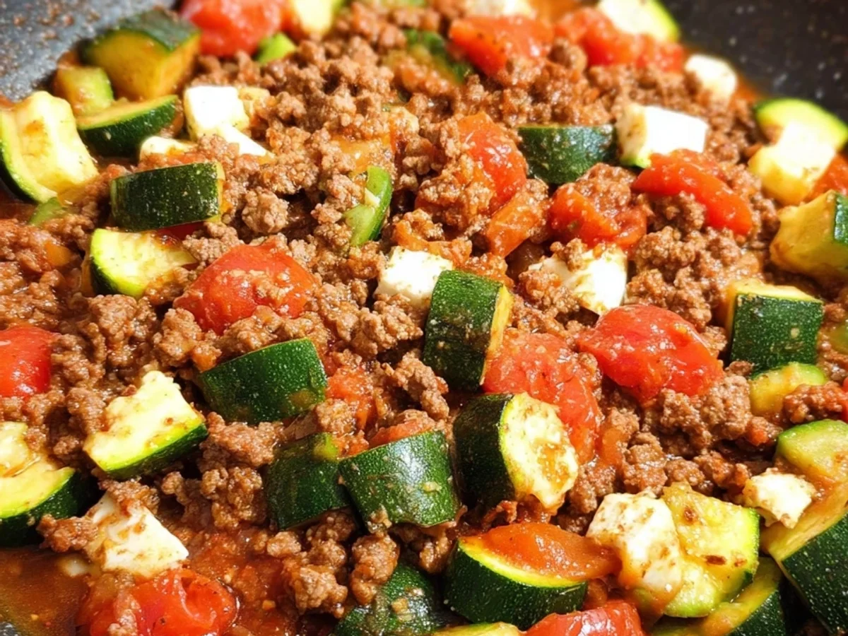 Zucchini Hackfleisch Pfanne: Schnell & Low Carb Rezept - Bild 1