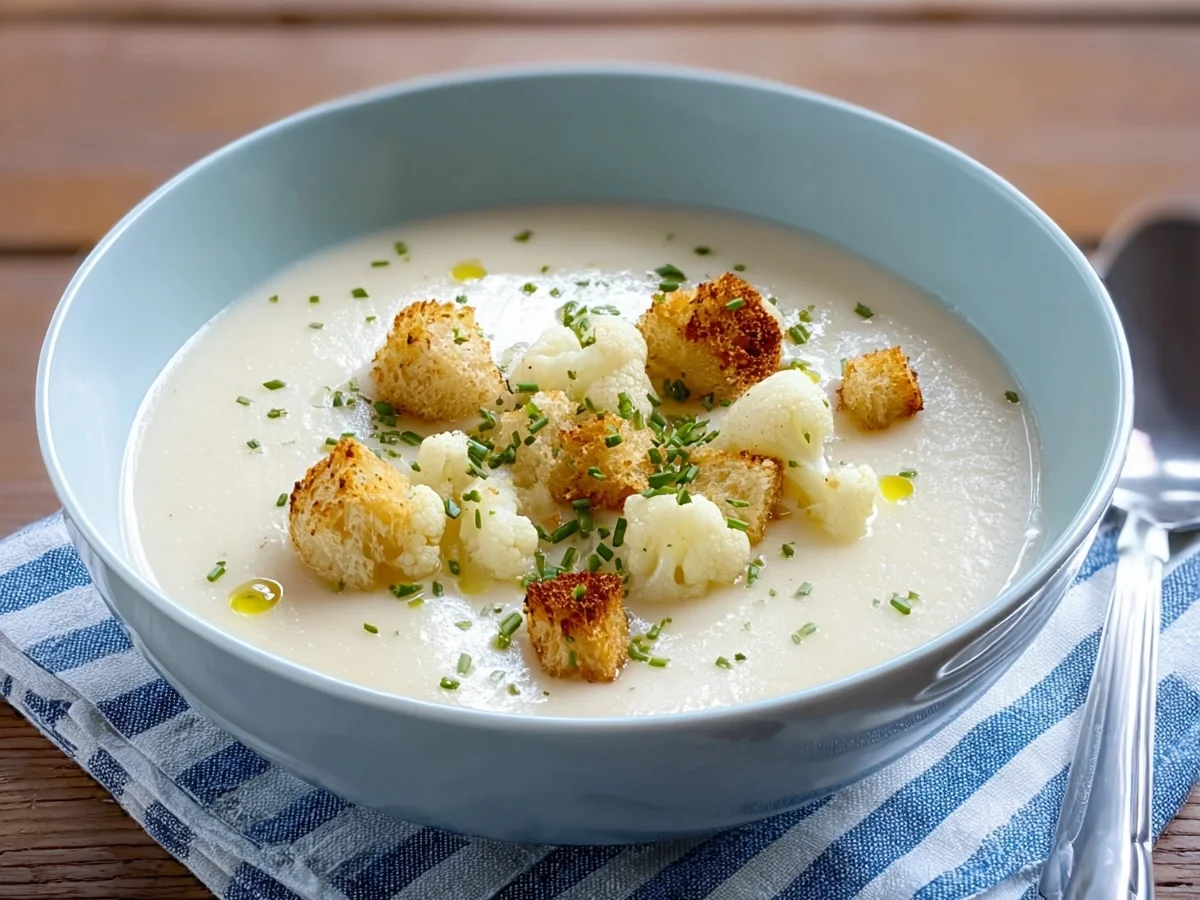 Blitz Blumenkohlsuppe mit Croûtons: Einfach & schnell - Beitragsbild