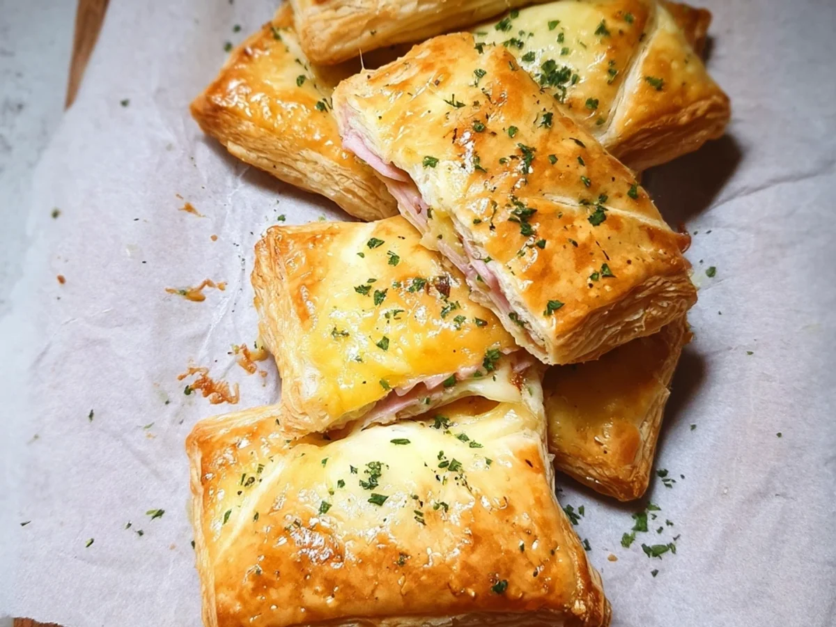 Blätterteigtaschen mit Puten-Schinken & Käse - Beitragsbild