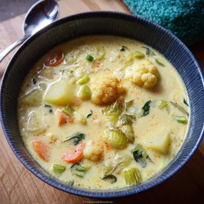 Cremige Blumenkohlsuppe mit Lauch & Kartoffeln