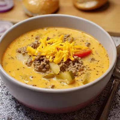 Cremige Cheeseburger Suppe: Einfaches Partyrezept