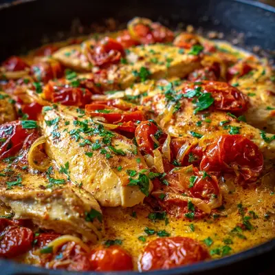 Cremige Hähnchenfilets in Tomaten-Frischkäse-Soße