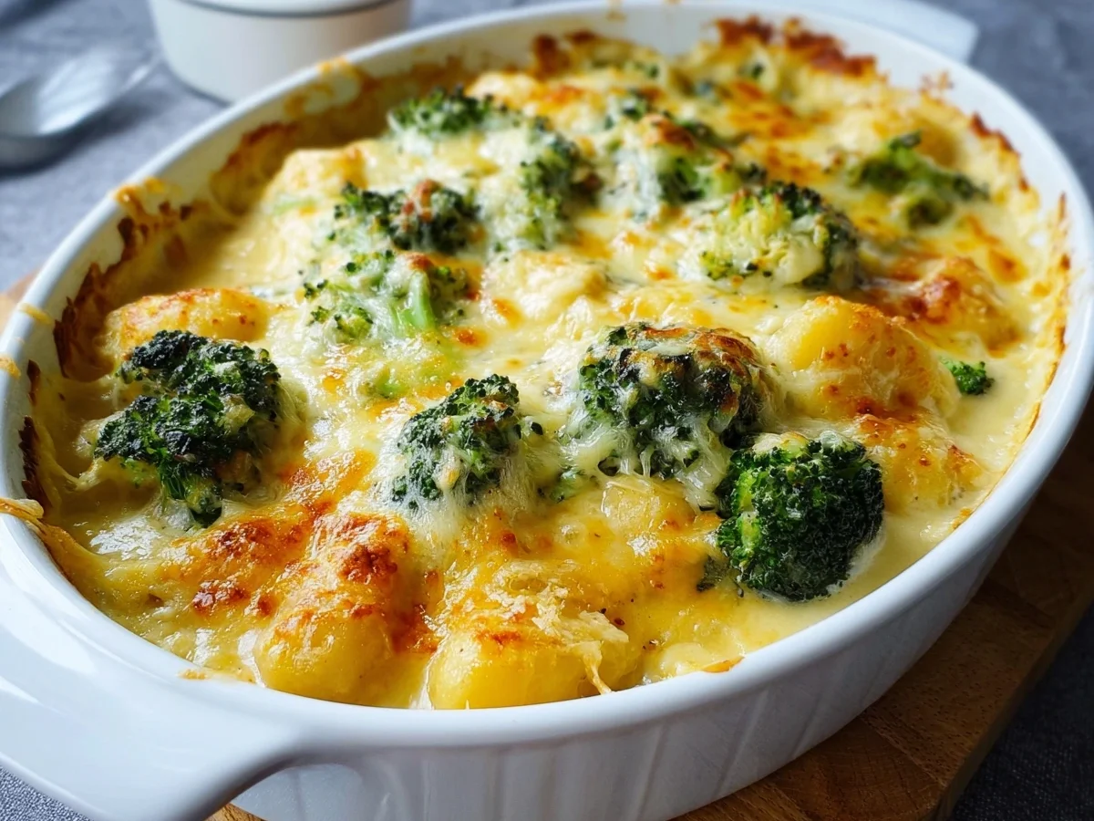 Cremiger Gnocchi Brokkoli-Auflauf: Schnell & kinderfreundlich - Beitragsbild
