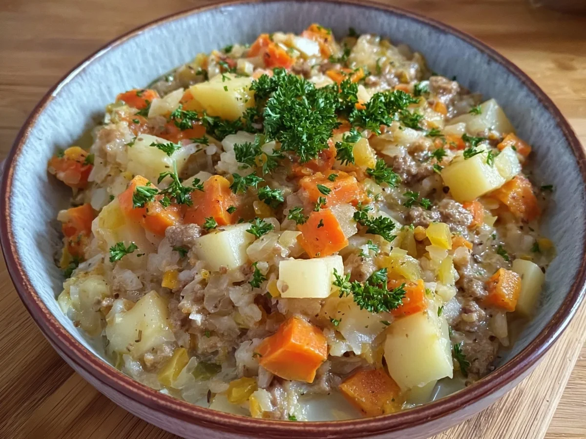 Cremiger Hack-Kartoffel-Kohlrabi-Eintopf - Beitragsbild