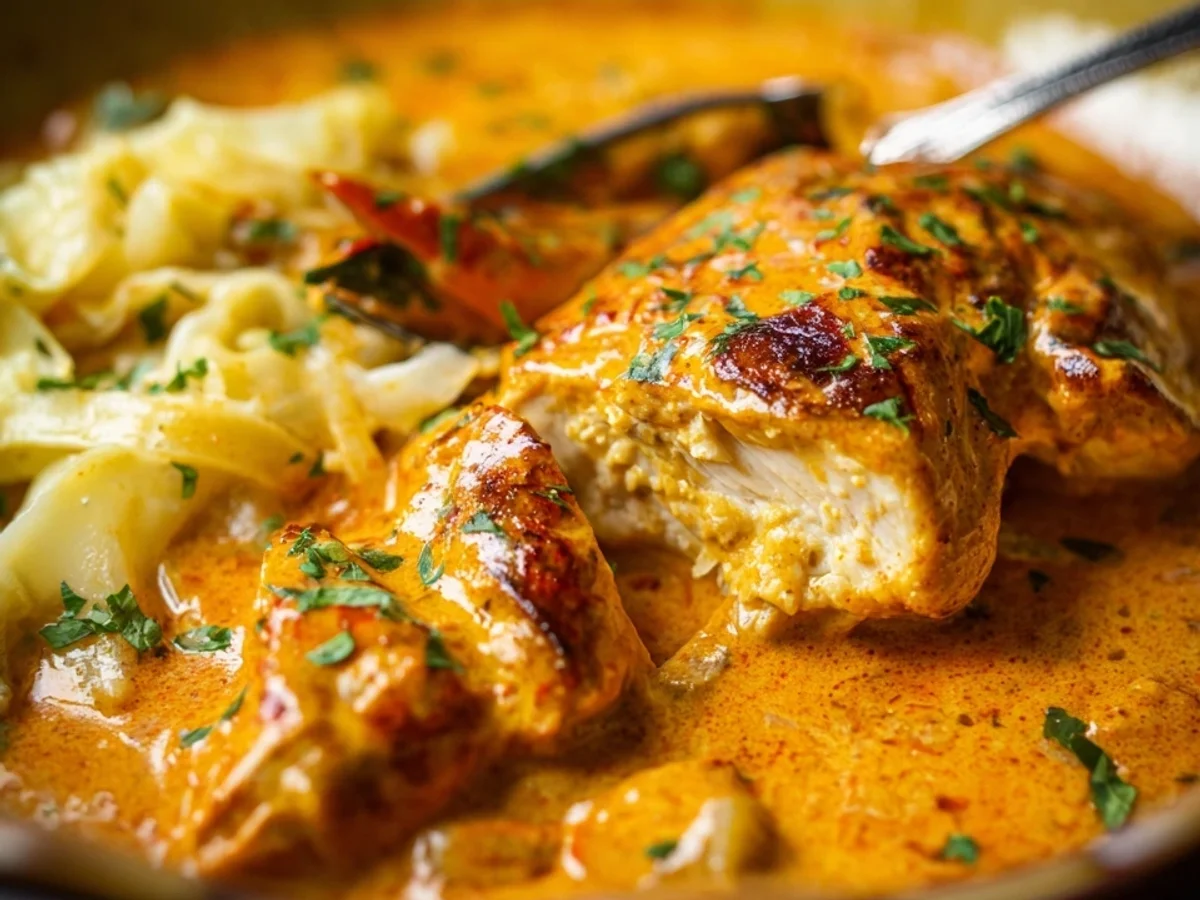 Cremiges Paprika-Sahne-Hähnchen: Schnell & ohne Fix - Beitragsbild