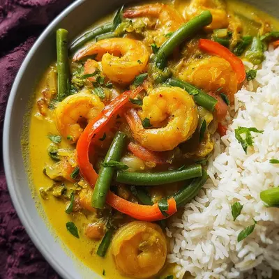 Curry Garnelen mit Gemüse & Reis: Schnell & Lecker