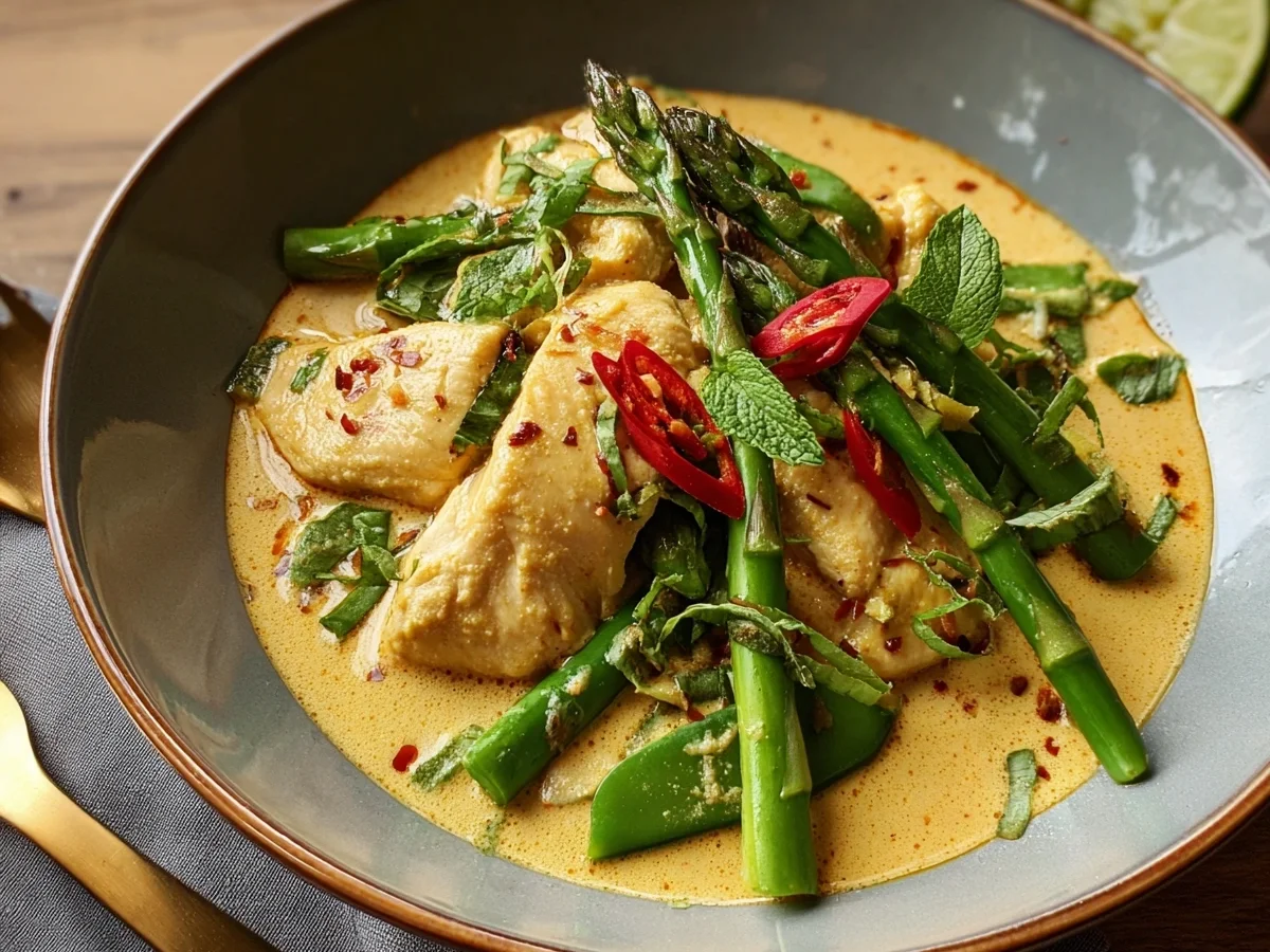Curry-Huhn mit grünem Spargel: Authentisch Thai - Beitragsbild