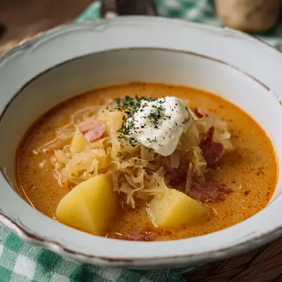 Deftige Sauerkrautsuppe mit Kartoffeln Rezept