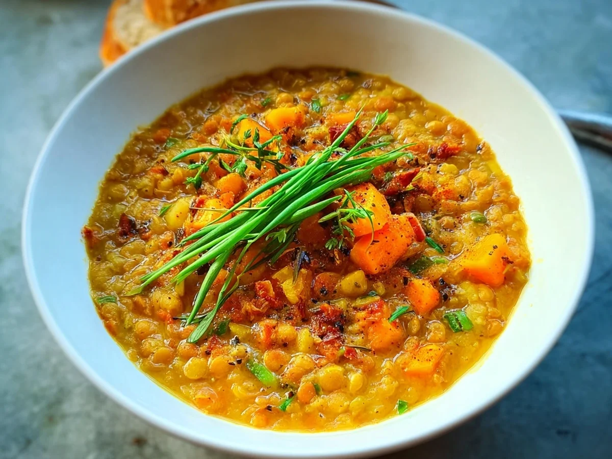 Einfache Schnelle Linsensuppe mit Möhren - Beitragsbild