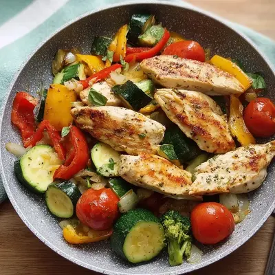Eiweißreiches Pfannengemüse mit Hähnchen