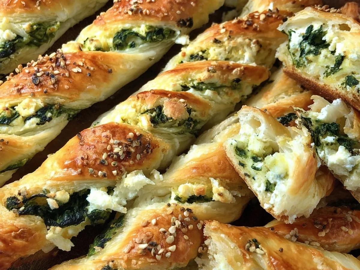 Feta-Spinat-Blätterteigstangen: Knusprig & Schnell Gebacken - Beitragsbild