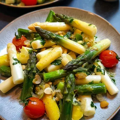 Frischer Spargelsalat mit Grünem & Weißem Spargel