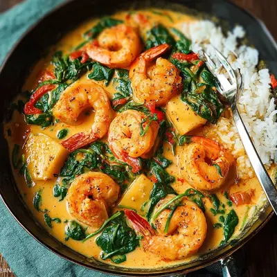 Garnelen-Curry mit Kokosmilch & Spinat: Asiatisches Hauptgericht