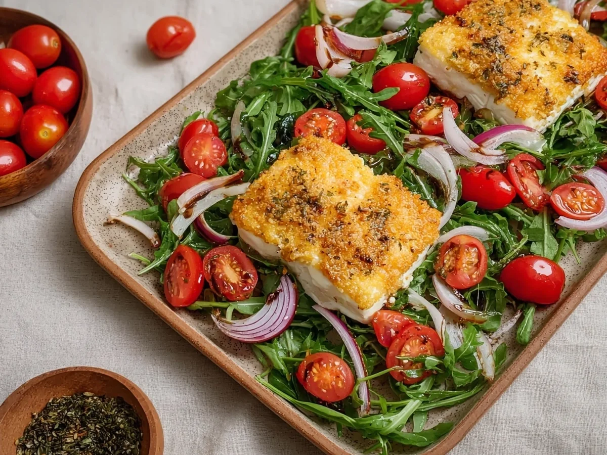 Gebackener Feta auf Rucolasalat: Schnell & Vegetarisch - Beitragsbild