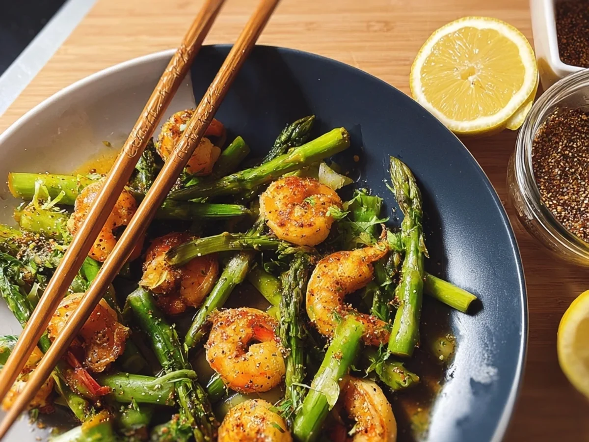 Gebratener Spargel mit Garnelen: Mediterran & Schnell - Beitragsbild