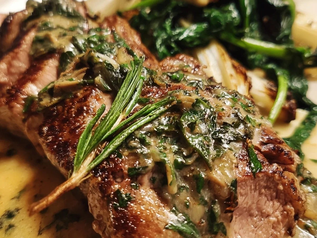 Gefüllte Kalbsrücken-Steaks mit Chicorée & Rahmjus - Beitragsbild