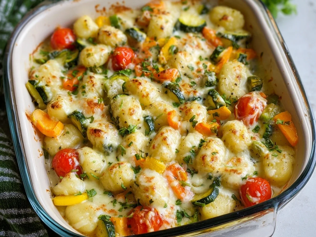 Gnocchi-Auflauf mit buntem Gemüse: Einfach & lecker - Beitragsbild