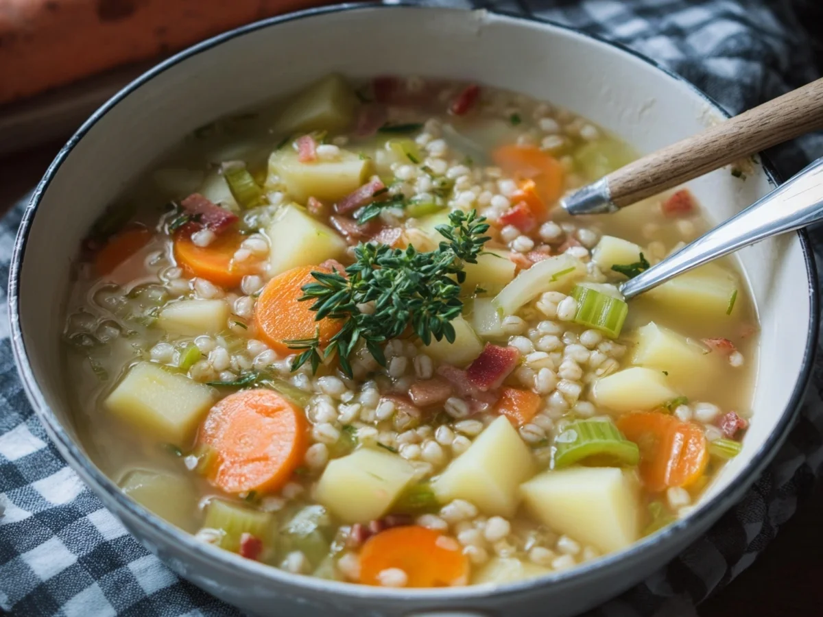 Herzhafte Graupensuppe mit Gemüse - Beitragsbild