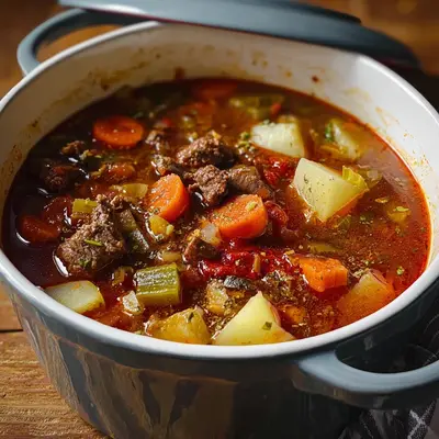 Herzhafte Rindfleisch-Gemüse-Suppe à la Martin Liebe