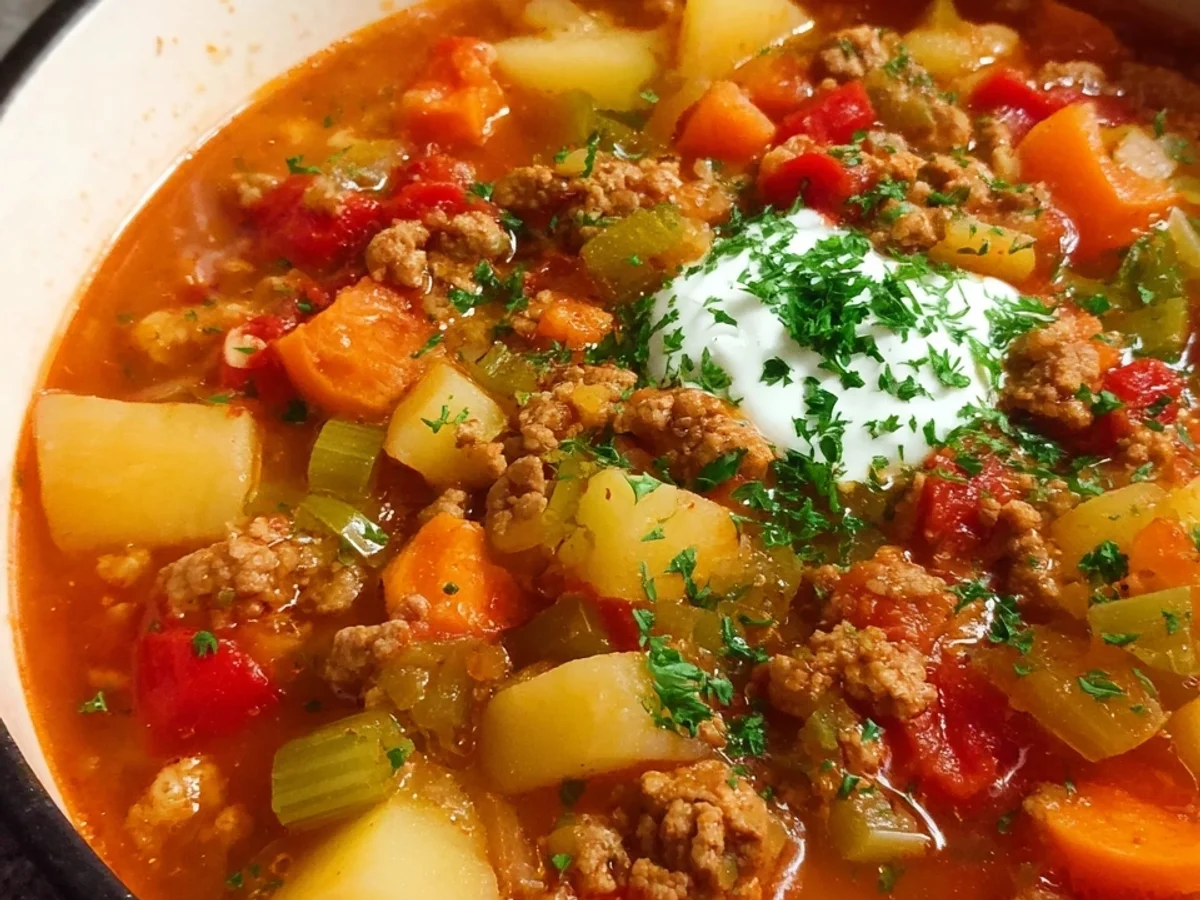 Herzhafter Bauerntopf mit Hackfleisch: Einfaches Rezept - Beitragsbild
