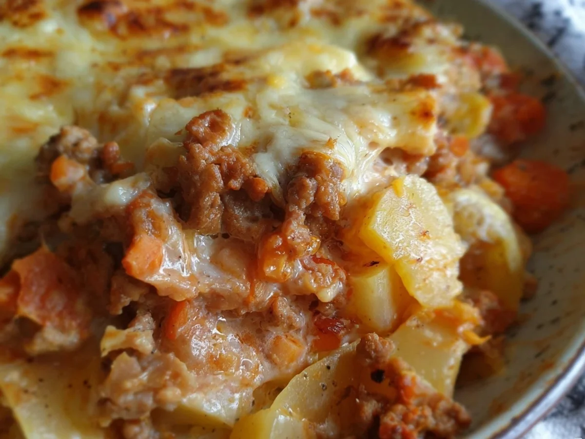 Herzhafter Kohlrabi Möhren Auflauf mit Hackfleisch - Beitragsbild