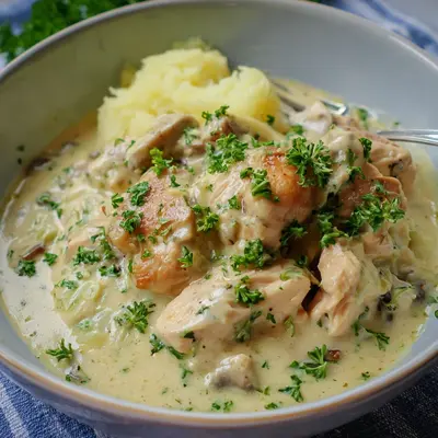 Hähnchengeschnetzeltes in cremiger Frischkäsesauce