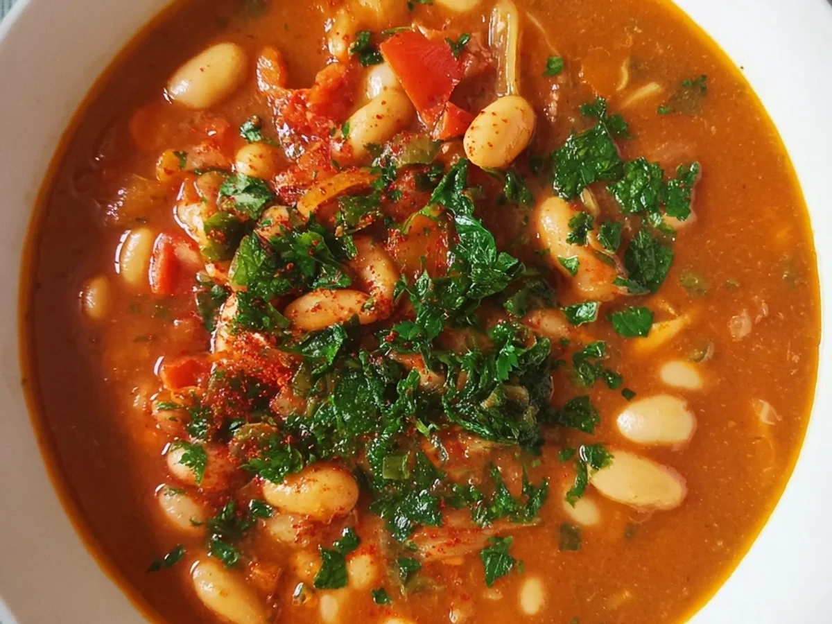 Jani Me Fasule: Vegane Albanische Weiße Bohnensuppe - Beitragsbild