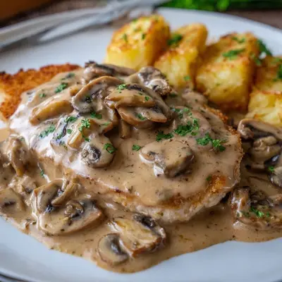 Klassisches Jägerschnitzel mit cremiger Pilzsoße
