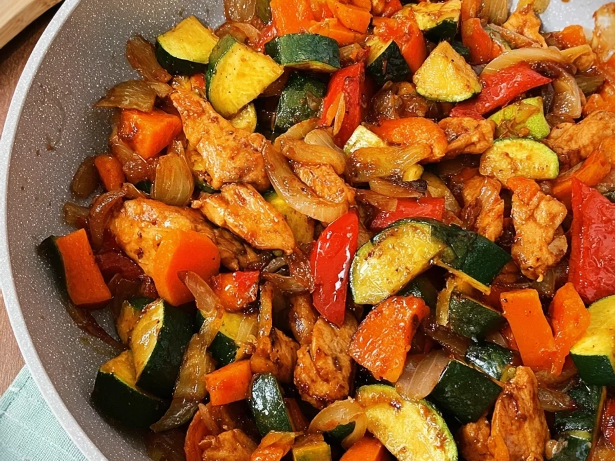 Knackige Hähnchen-Gemüsepfanne für den Feierabend - Beitragsbild