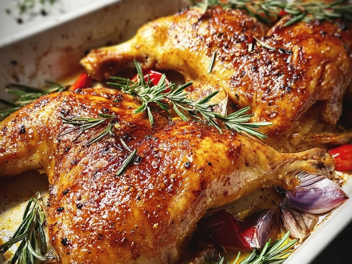 Knusprige Hähnchenschenkel aus dem Backofen: Saftig & einfach - Beitragsbild