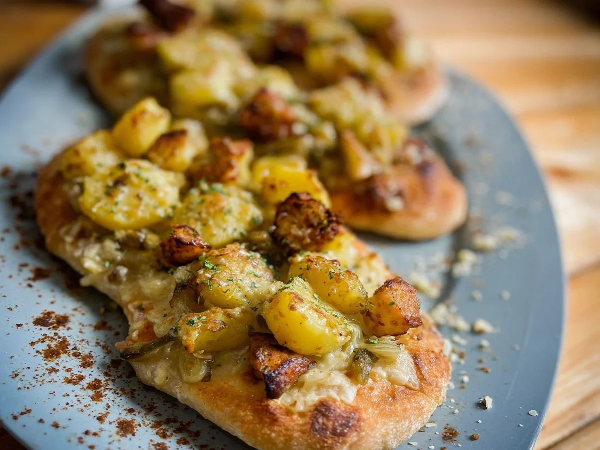 Knusprige Schwäbische Dinnete mit Kartoffeln & Käse - Beitragsbild