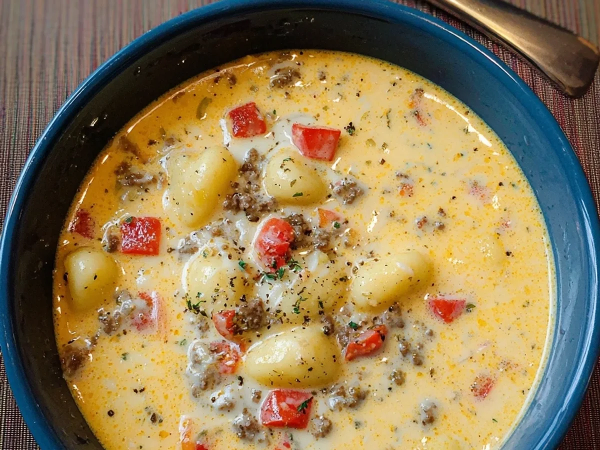 Käse-Hack-Gnocchi-Suppe: Cremiger Suppengenuss - Beitragsbild